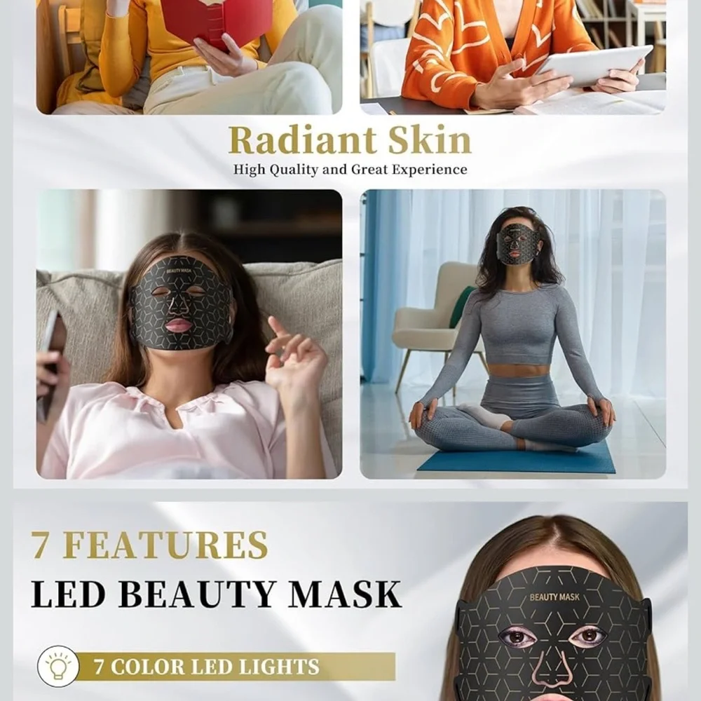 LED Neck & Face Therapy Pad - Black
